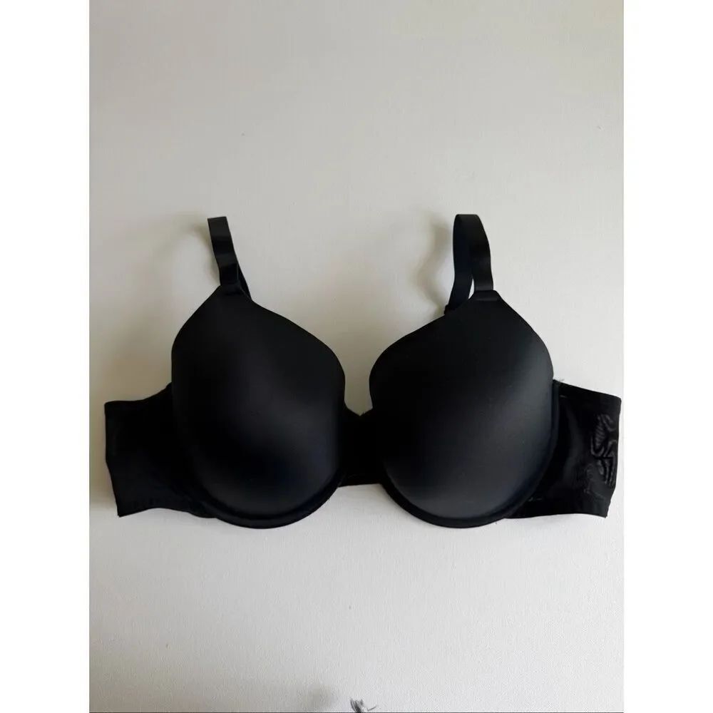 Auden Women's Demi Lightly Lined T-Shirt Bra Black 46D Molded Cup, Underwire, Ad